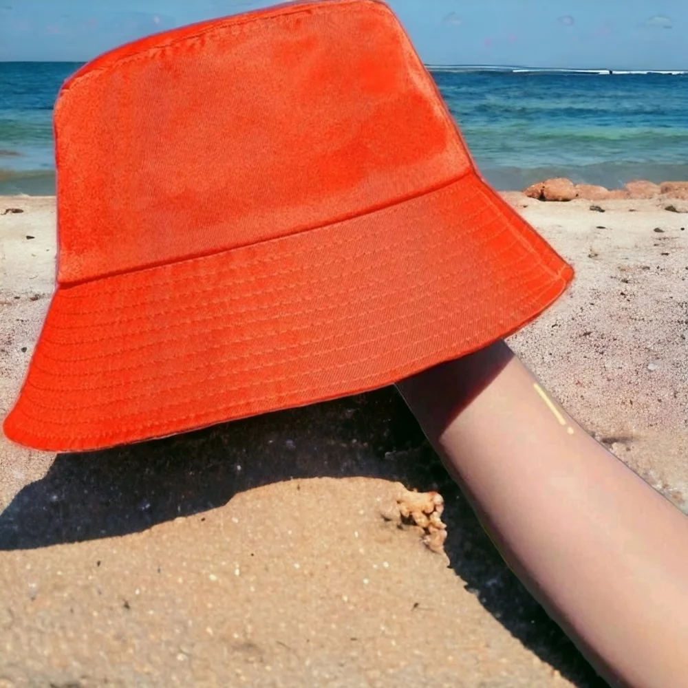 NEW! Packable orange Bucket hat - BQT - Picture 1 of 7